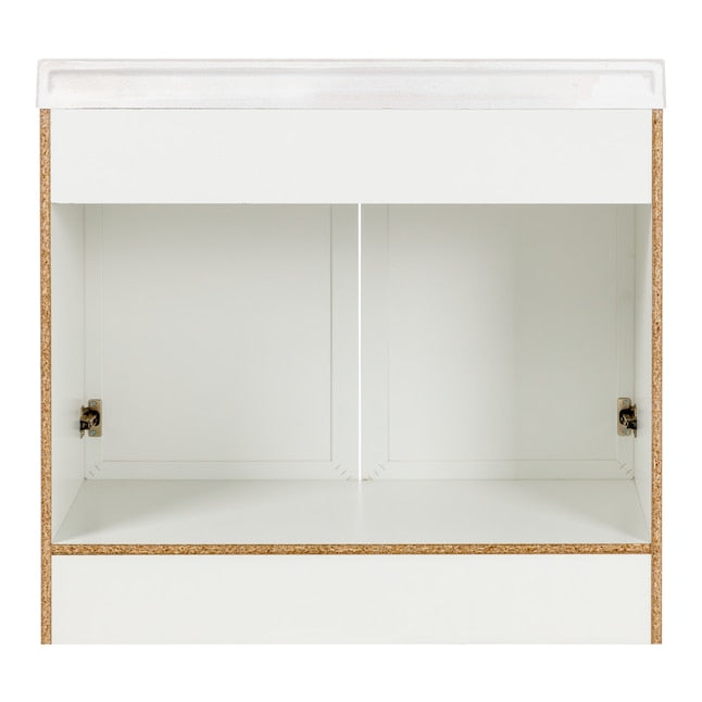 Project Source Jax 36-in White Single Sink Bathroom Vanity with White Cultured Marble Top