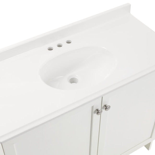 Project Source Jax 36-in White Single Sink Bathroom Vanity with White Cultured Marble Top