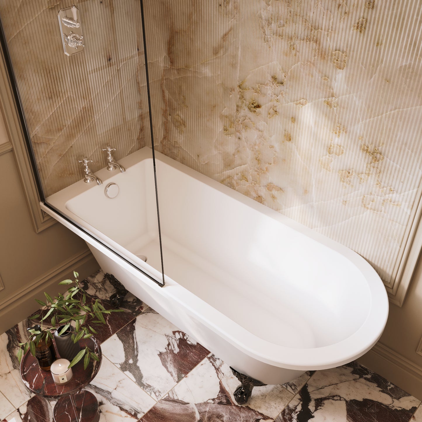 Aqua Hatton Back-to-Wall Freestanding Bath – 1700 x 780mm Double-Ended Acrylic Bath