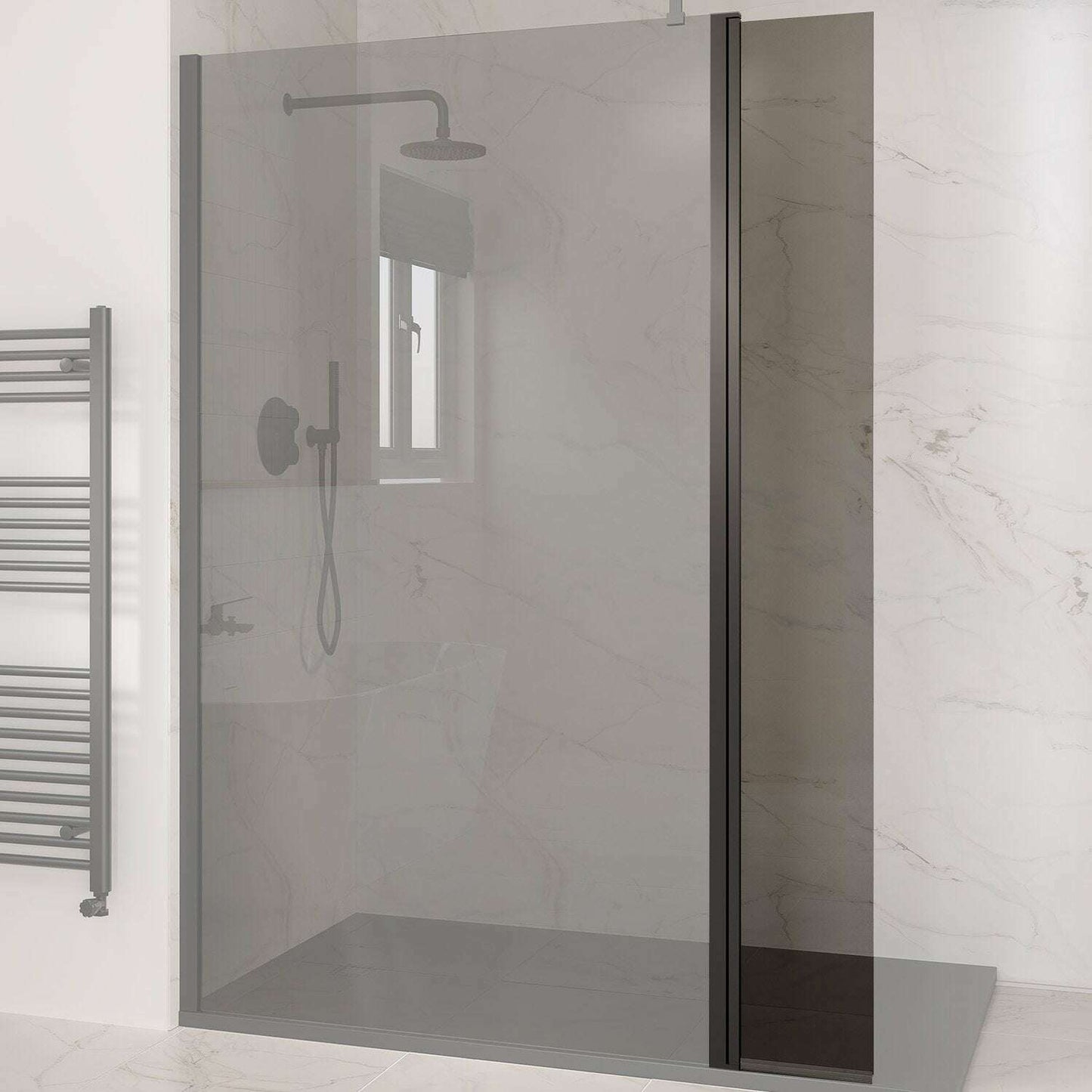 F10061_Elite_Walk_In_Flipper_Smoked_Glass_Black_Profile_1