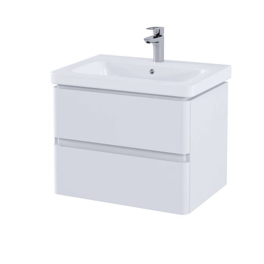 RAK Resort 650mm Wall Hung 2-Drawer Vanity Unit with Basin – Matt Finishes