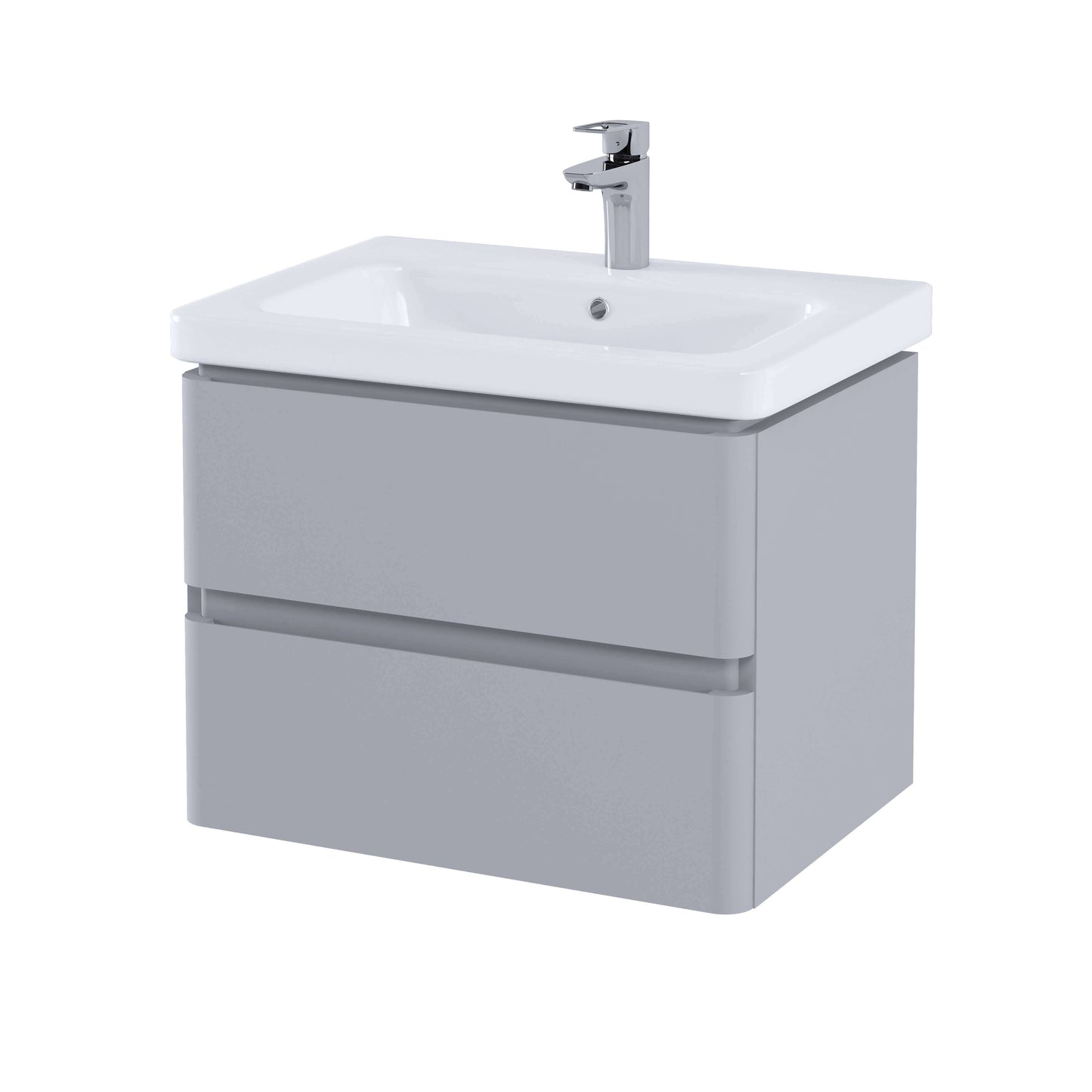 RAK Resort 650mm Wall Hung 2-Drawer Vanity Unit with Basin – Matt Finishes