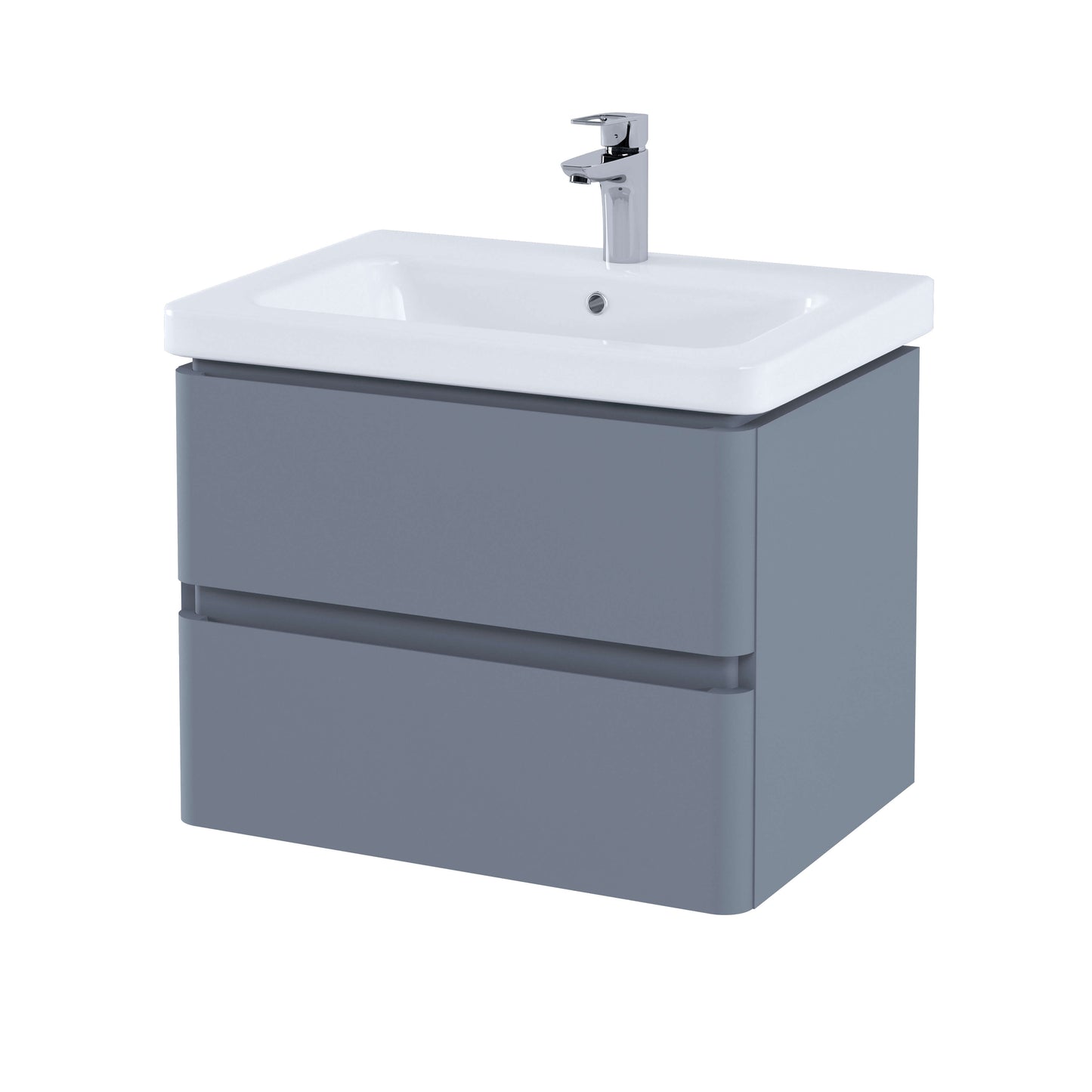 RAK Resort 650mm Wall Hung 2-Drawer Vanity Unit with Basin – Matt Finishes