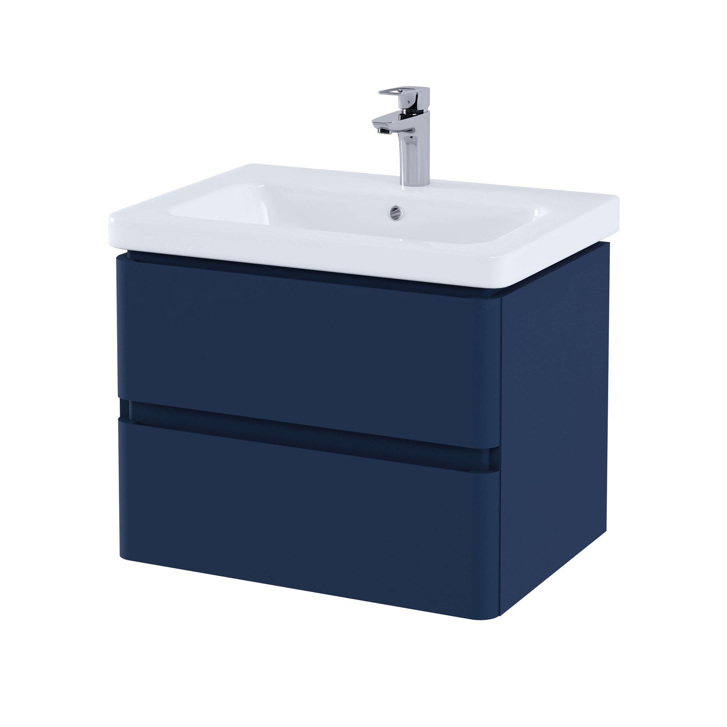 RAK Resort 650mm Wall Hung 2-Drawer Vanity Unit with Basin – Matt Finishes