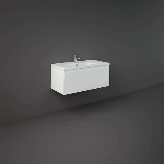 RAK Joy Uno 1000mm Wall Hung Vanity Unit – Modern Double Drawer Design – Multiple Finishes