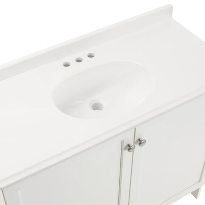 Project Source Jax 36-in White Single Sink Bathroom Vanity with White Cultured Marble Top