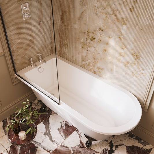 Aqua Hatton Back-to-Wall Freestanding Bath – 1700 x 780mm Double-Ended Acrylic Bath