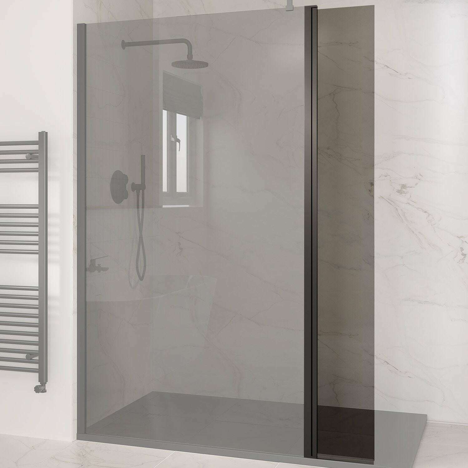 F10061_Elite_Walk_In_Flipper_Smoked_Glass_Black_Profile_1