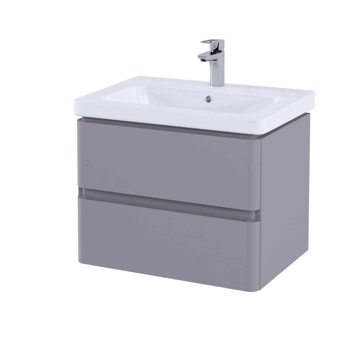 RAK Resort 650mm Wall Hung 2-Drawer Vanity Unit with Basin – Matt Finishes